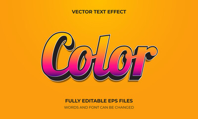 3D Text Effect Vector Template Design