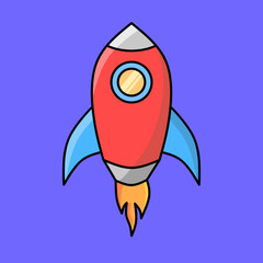 Cute rocket vector