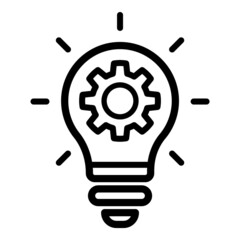 Idea  Solution Settings Flat Icon Isolated On White Background