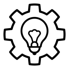 Idea  Solution Settings Flat Icon Isolated On White Background