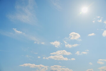 太陽と冬の雲のイメージ