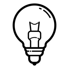 Lightbulb Flat Icon Isolated On White Background