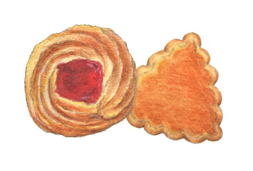 クッキー２種　手描きスイーツイラスト