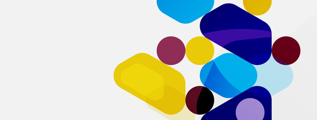 Abstract round geometric shapes and circles background. Trendy techno business template for wallpaper, banner, background or landing