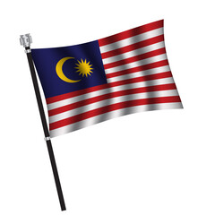 Malaysia flag background with cloth texture. Malaysia Flag vector illustration eps10.