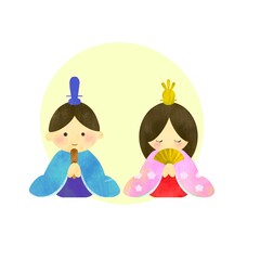 ひなまつり　かわいいおひなさまのイラスト