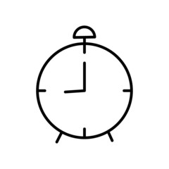 Alarm in sketch style. Business circle. Vintage flat icon with alarm on white background. Vector illustration. stock image. 