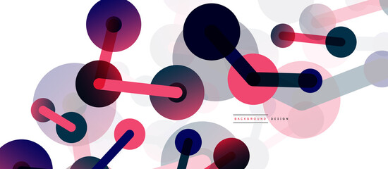 Abstract background. Round dots connected by lines. Trendy techno business template for wallpaper, banner, background or landing