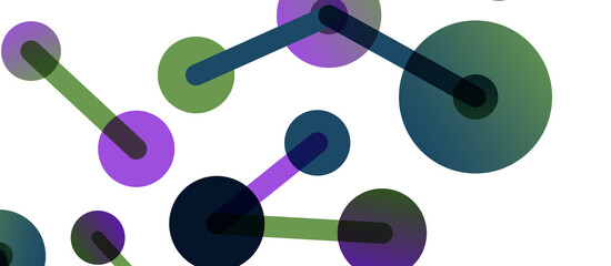 Line points connections geometric abstract background. Circles connected by lines. Trendy techno business template for wallpaper, banner, background or landing