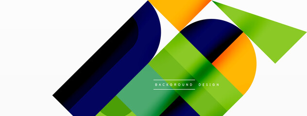 Minimal geometric abstract background. Circle square and triangle design. Trendy techno business template for wallpaper, banner, background or landing