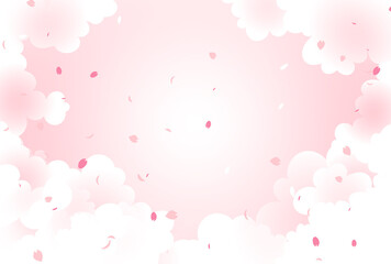もくもく雲の間からこぼれる桜吹雪