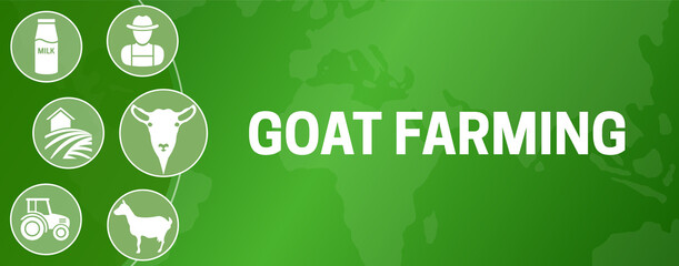 Goat Farming Illustration Banner