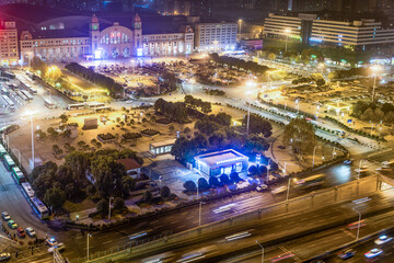 The night view of railway station in Changsha City