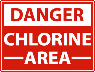 Danger Chlorine Area Sign On White Background