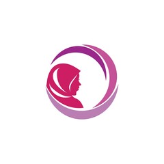 Muslimah hijab logo design hijab logo template vector image and icon