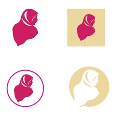 Muslimah hijab logo design hijab logo template vector image and icon