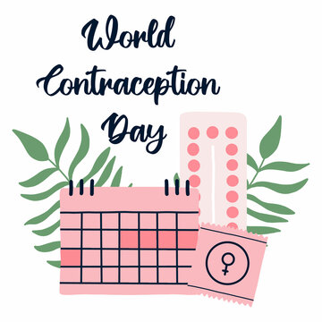 World Contraception Day 26 September. The concept of awareness of contraceptive methods in the field of sexual and reproductive health. Safe sexual behavior, birth control. Types of contraception.