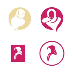 Muslimah hijab logo design hijab logo template vector image and icon