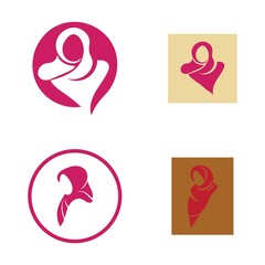 Muslimah hijab logo design hijab logo template vector image and icon