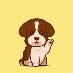 Cartoon illustration of border collie dog cute pose. Vector illustration of border collie dog
