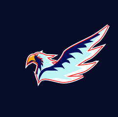 eagle logo for online game team e sport and sports team or company with eagle vector theme