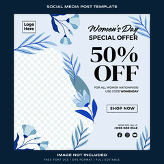 Obraz premium Social media post promotion for women's day premium vector