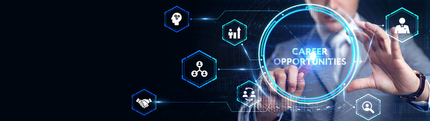 CAREER OPPORTUNITIES. Business, Technology, Internet and network concept.