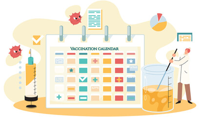 Fototapeta premium Antivirus vaccine. Scientists conducting scientific researches, laboratory assistants test tubes working in medical lab researchers making chemical experiments test liquids and equipment. Virus in lab