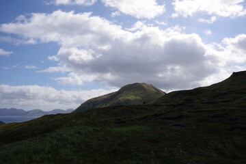 Lit up Aleutian Mountain