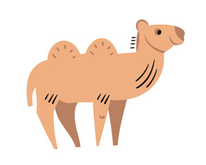 Cute decorative animal camel. Scandinavian hand drawn vector illustration. Minimalistic geometric icon.