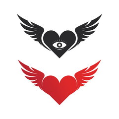 heart and Beauty Love Vector illustration design logo design 
