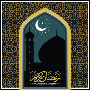 Illustration vector graphic of ramadan card, template, brochure, perfect for ramadancard, flyer brochure business etc
