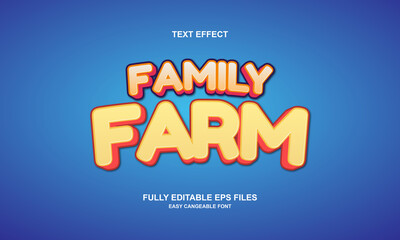editable text effect family farm
