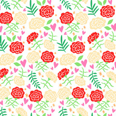 カーネーションの柄のイラスト