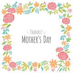 母の日のカーネーションのフレームイラスト