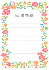 カーネーションのイラストの便箋