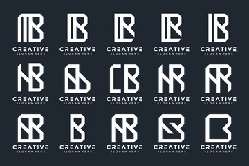 Set of letter monogram logo design template