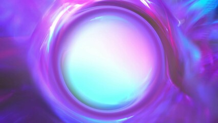 Holographic very pure purple and pink colors gradient circle. Neon futuristic motion copyspace background
