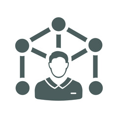 Connections, communication, internet icon. Gray vector graphics.