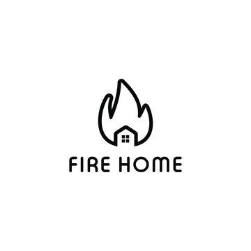 House on fire creative vector design illustration