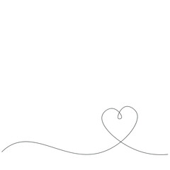 Heart love line drawing vector illustration