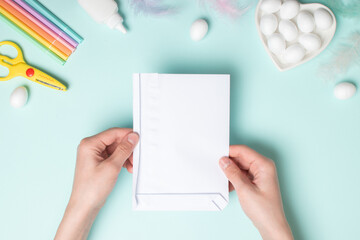 A paper bag for gifts and treats for the Easter holiday. Step-by-step photo instruction. Step by step.