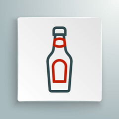 Line Champagne bottle icon isolated on white background. Merry Christmas and Happy New Year. Colorful outline concept. Vector