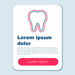 Line Tooth icon isolated on grey background. Tooth symbol for dentistry clinic or dentist medical center and toothpaste package. Colorful outline concept. Vector