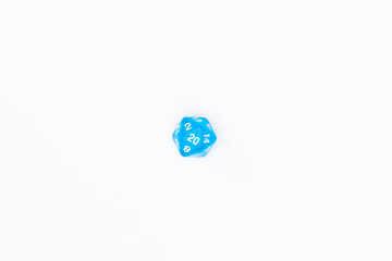 Blue dice for fantasy dnd and rpg tabletop games. Board game polyhedral dice with different sides...