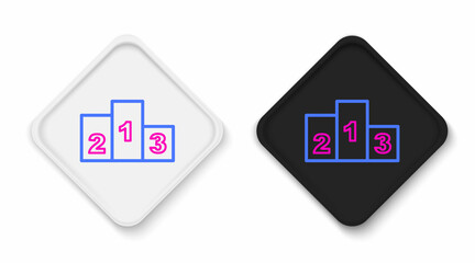 Line Award over sports winner podium icon isolated on white background. Colorful outline concept. Vector