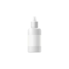 Eye or nasal drops realistic container, 3d vector illustration isolated on white background.