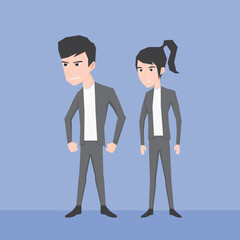 Obraz premium An illustration of business man and woman
