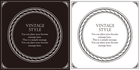 アンティークなイメージのフレームデザイン。装飾に使えるデザイン要素