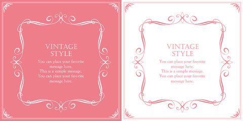 アンティークなイメージのフレームデザイン。装飾に使えるデザイン要素